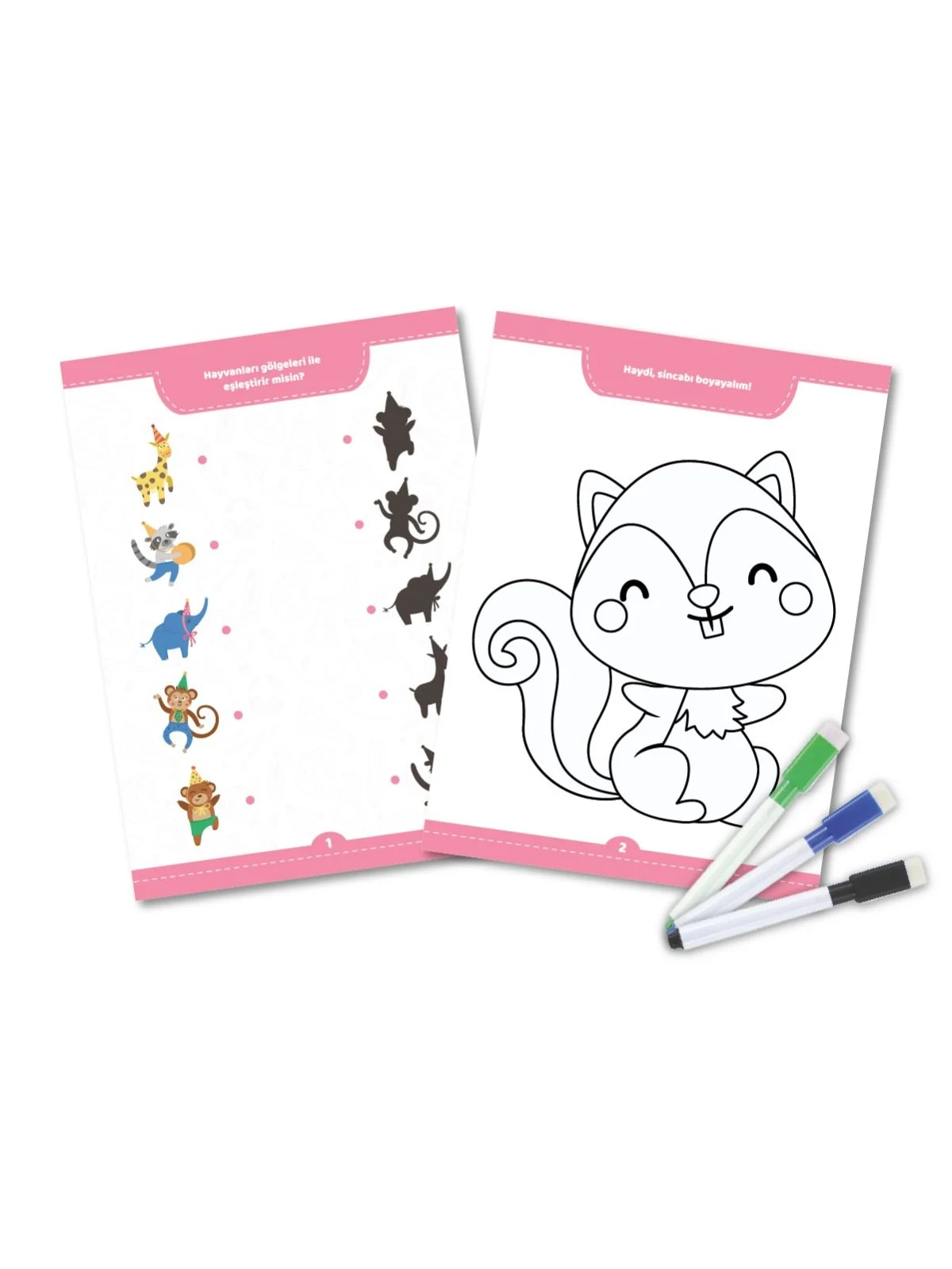 Minipoi Eşleştir Sil-Boya Eğitici Etkinlikli Aktivite Kartları