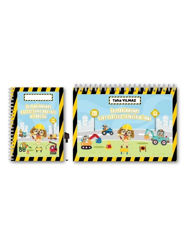 Cırt Cırtlı 3-4 Yaş Iş Makinaları Etkinlik Kitabı Seti