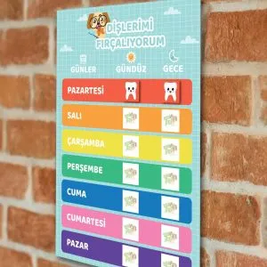 çocuklar için diş fırçalama alışkanlığı panosu