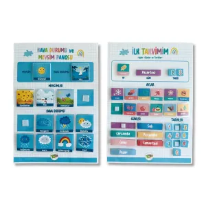 İLK TAKVİMİM -HAVA DURUMU&MEVSİM PANOSU CIRT CIRTLI (TÜRKÇE - 2 PANO)