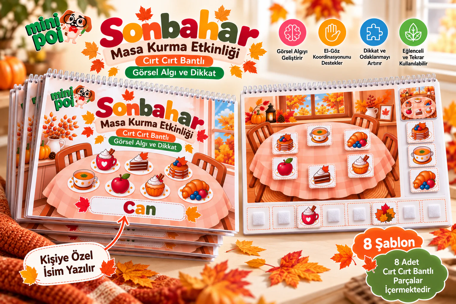 Sonbahar masa kurma etkinliği cırt cırtlı