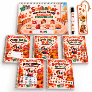 Sonbahar etkinlik seti( isme özel kapak) yaz sil kitapçığı okul öncesi